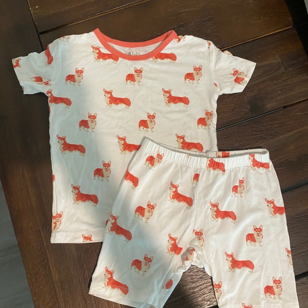 KYTE Baby Corgi Toddler Pajama Shorts Set Sz.3t